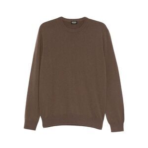 ZEGNA Men's Luxury Cashmere Crew Neck Sweater Men BROWN Sweaters & Cardigans